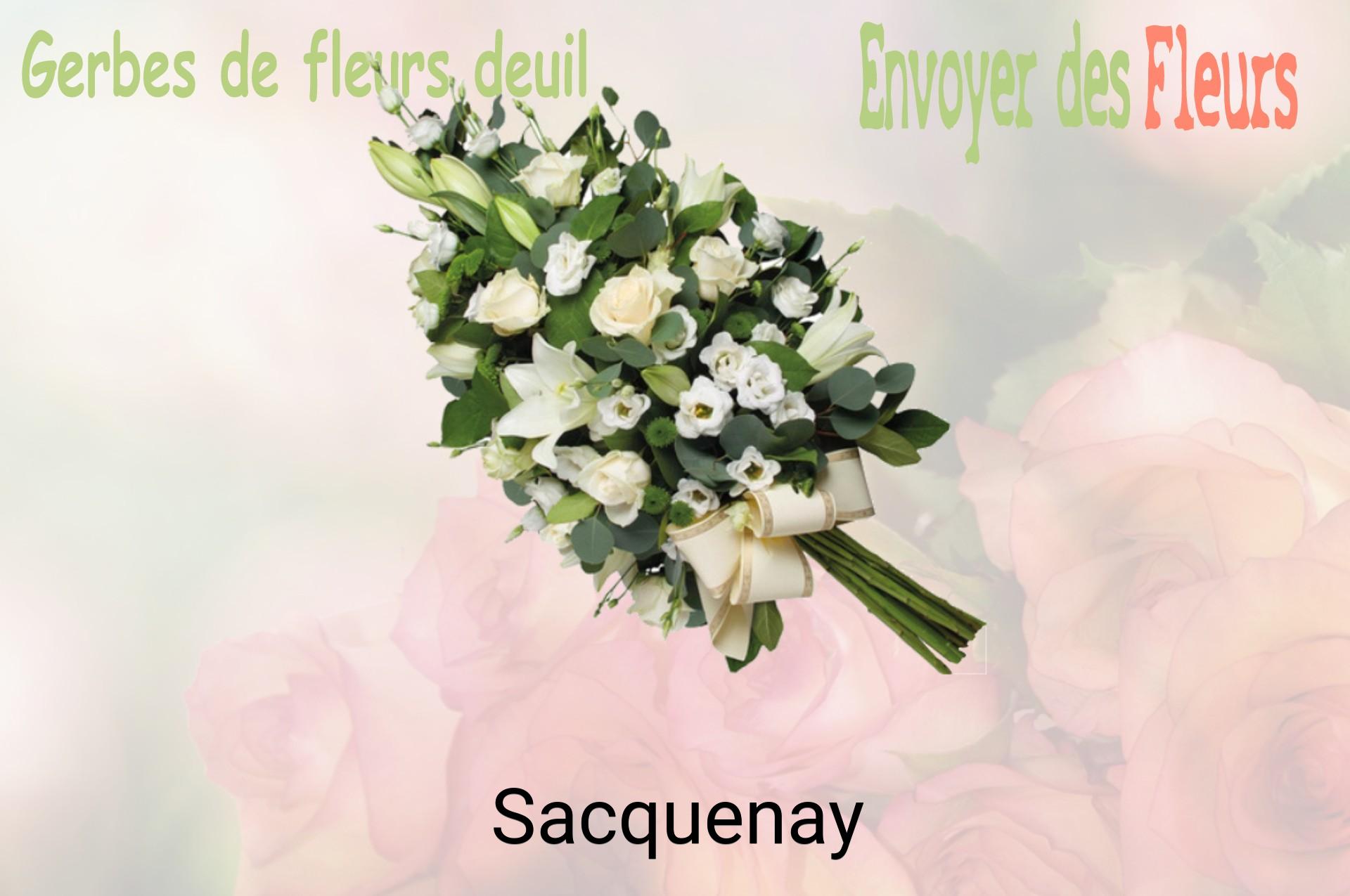 Gerbe de fleurs de deuil livrée à Sacquenay